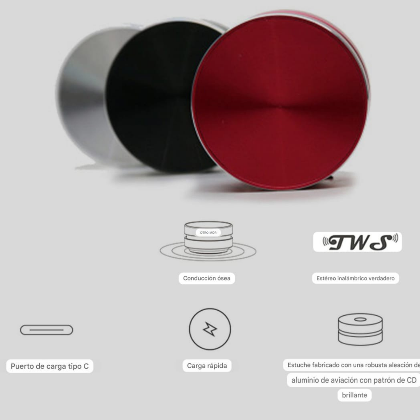 Altavoz portatil, inalambrico y recargable TWS estereo caja de sonido, mini